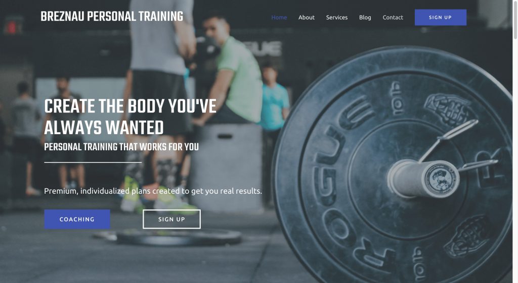 Breznau Personal Training Old Website Home Page