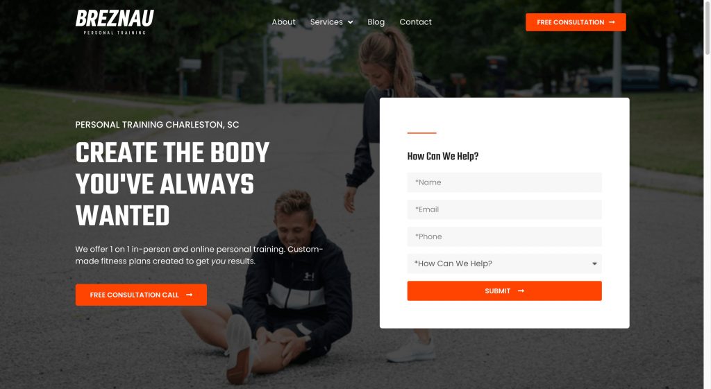 Breznau Personal Training Website Home Page